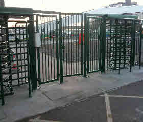 Pair of full height turnstiles