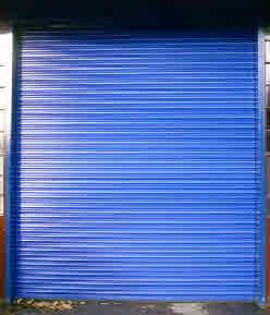 Conventional roller shutter in blue